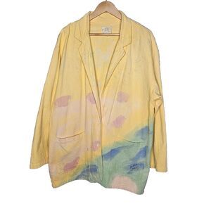 SLOOP JONES Hand Dyed Jacket Pockets 2 Button Large Pastel OOK Virgin Islands